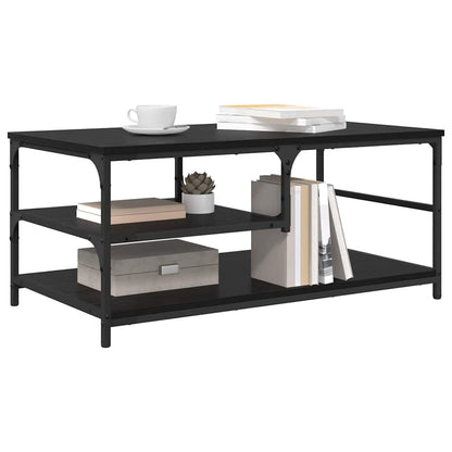 Coffee Table Black Oak 90 x 49 x 40 cm Engineered Wood
