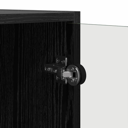 Side Cabinet Black Oak 68 x 37 x 75.5 cm Engineered Wood