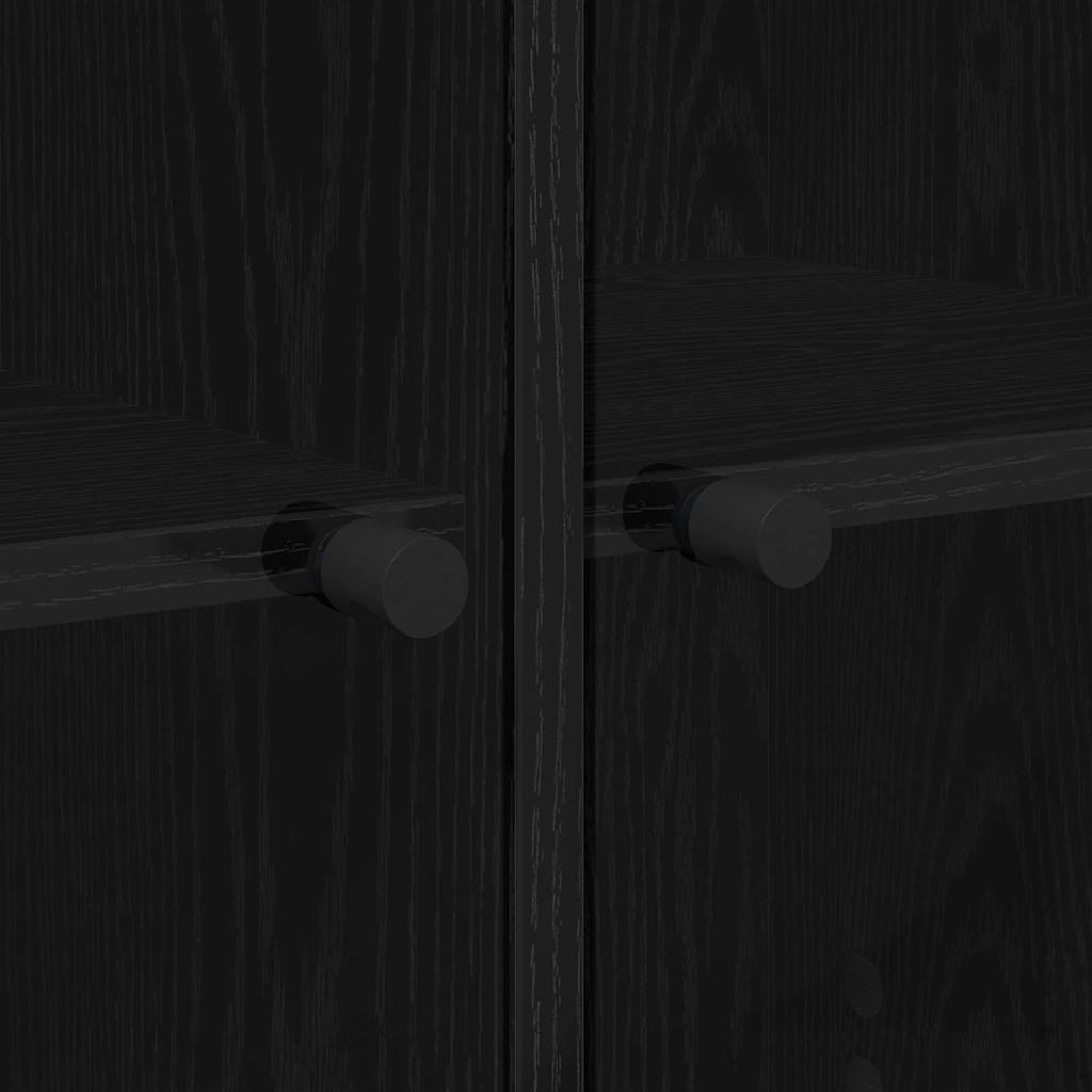 Side Cabinet Black Oak 68 x 37 x 75.5 cm Engineered Wood