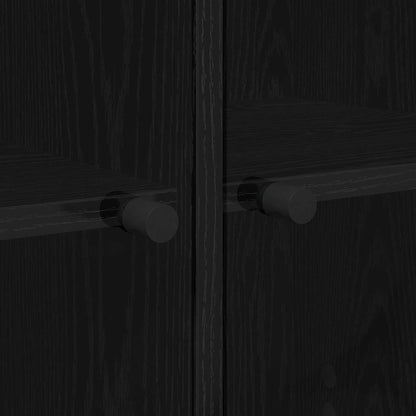 Side Cabinet Black Oak 68 x 37 x 75.5 cm Engineered Wood