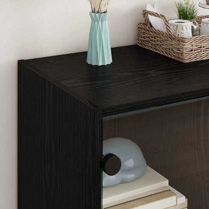 Side Cabinet Black Oak 68 x 37 x 75.5 cm Engineered Wood