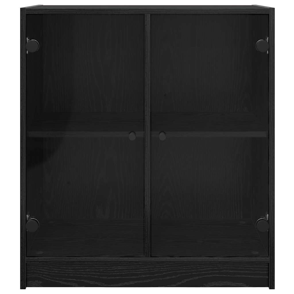 Side Cabinet Black Oak 68 x 37 x 75.5 cm Engineered Wood