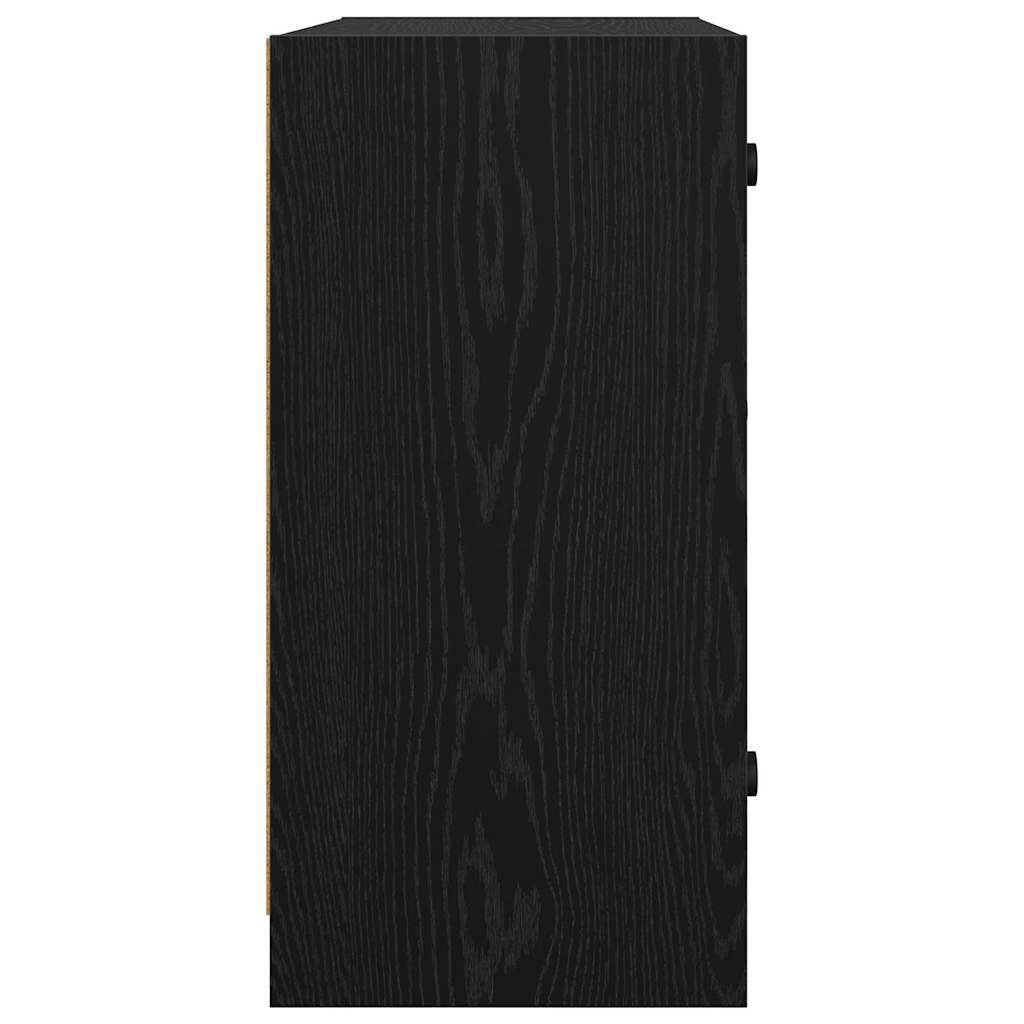 Side Cabinet Black Oak 68 x 37 x 75.5 cm Engineered Wood