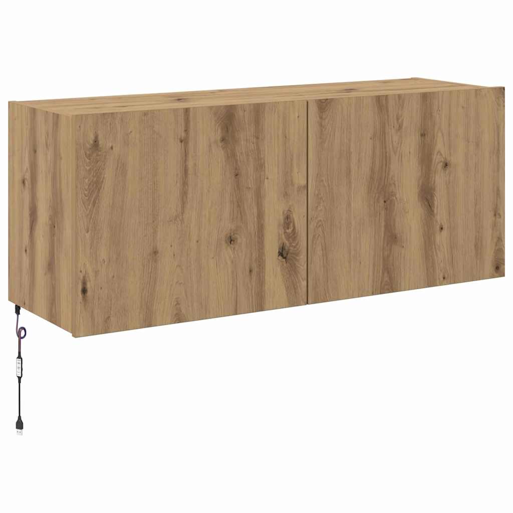 TV Wall Cabinet Artisan Oak 100 x 35 x 41 cm Engineered Wood