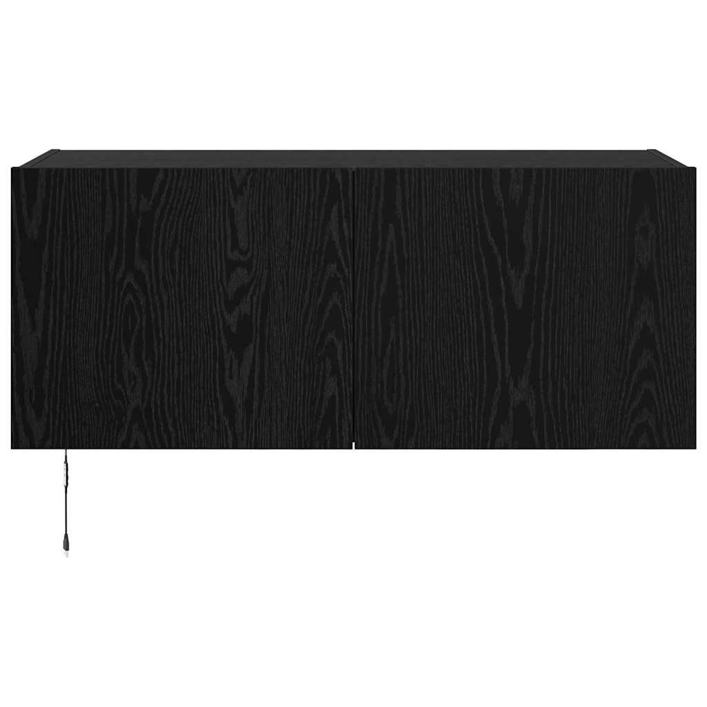 TV Wall Cabinet Black Oak 100 x 35 x 41 cm Engineered Wood