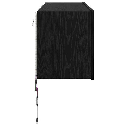 TV Wall Cabinet Black Oak 100 x 35 x 41 cm Engineered Wood