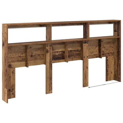 Headboard with Shelf Old Wood 200 x 17 x 102 cm Engineered Wood