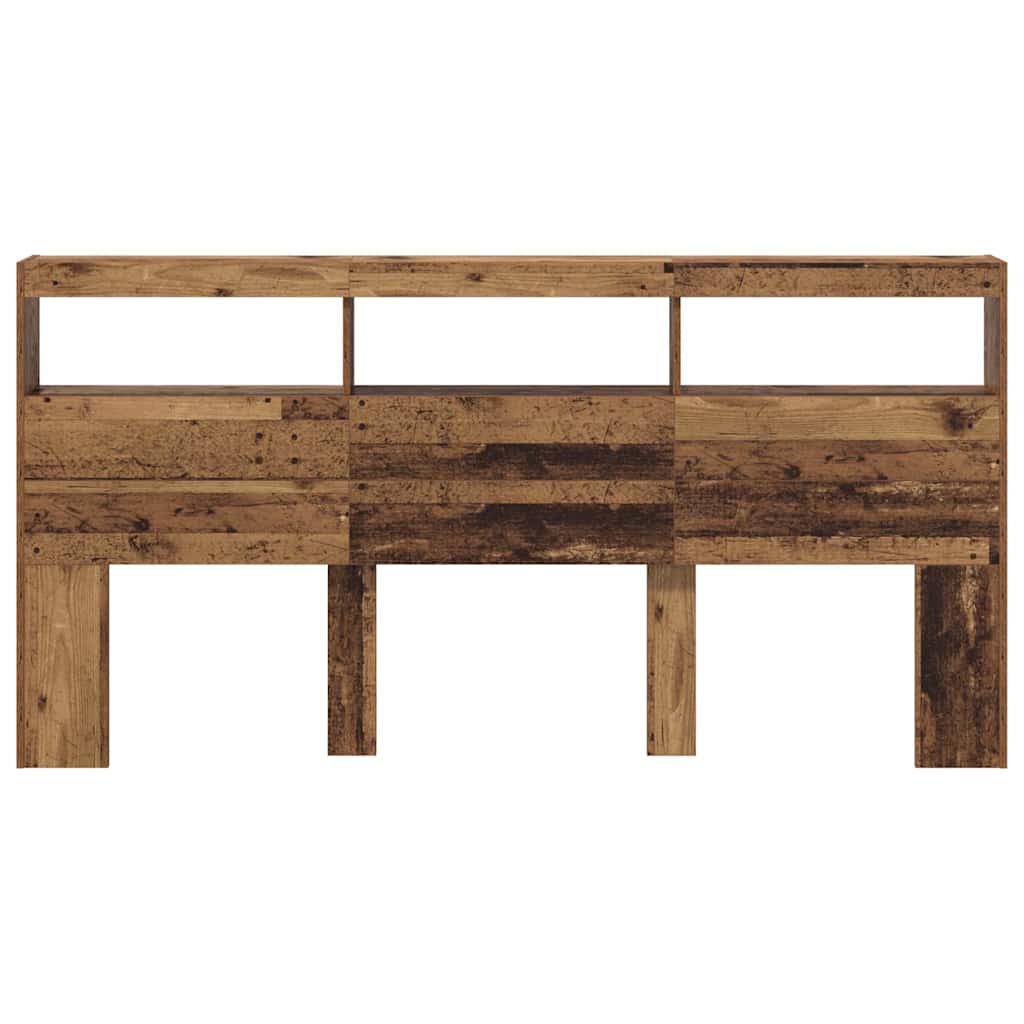 Headboard with Shelf Old Wood 200 x 17 x 102 cm Engineered Wood