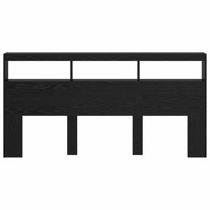 Headboard Black Oak 200 x 17 x 102 cm Engineered Wood