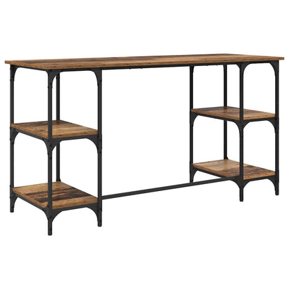 Desk with Shelf Old Wood 140 x 50 x 75 cm Engineered Wood
