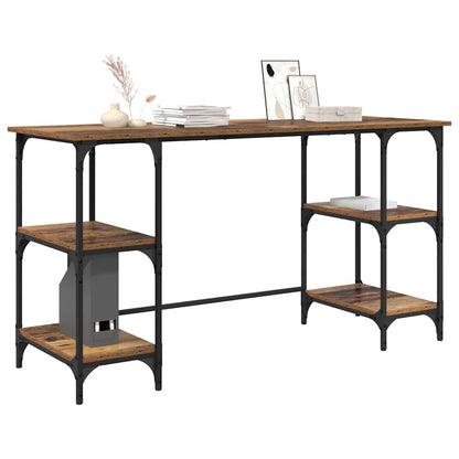 Desk with Shelf Old Wood 140 x 50 x 75 cm Engineered Wood