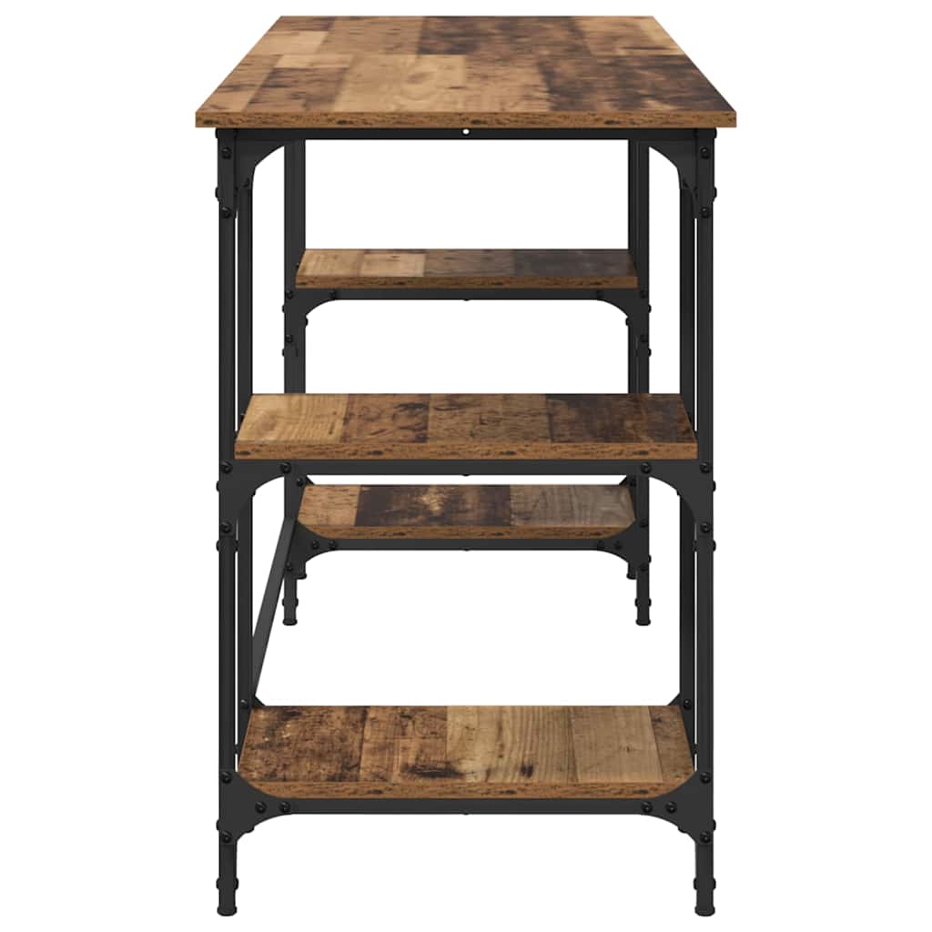 Desk with Shelf Old Wood 140 x 50 x 75 cm Engineered Wood