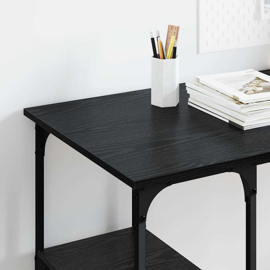 Desk Black Oak Engineered Wood 140 x 50 x 75 cm