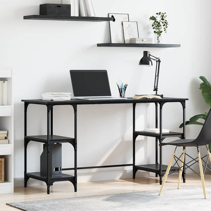 Desk Black Oak Engineered Wood 140 x 50 x 75 cm