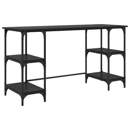 Desk Black Oak Engineered Wood 140 x 50 x 75 cm