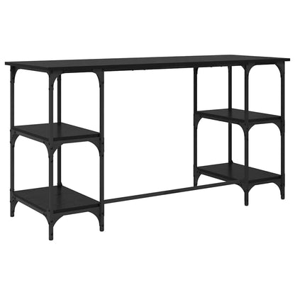 Desk Black Oak Engineered Wood 140 x 50 x 75 cm