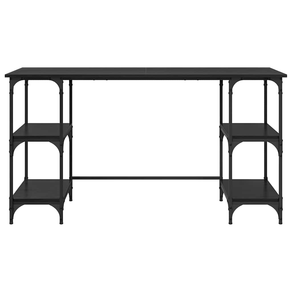 Desk Black Oak Engineered Wood 140 x 50 x 75 cm