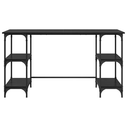 Desk Black Oak Engineered Wood 140 x 50 x 75 cm