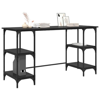 Desk Black Oak Engineered Wood 140 x 50 x 75 cm