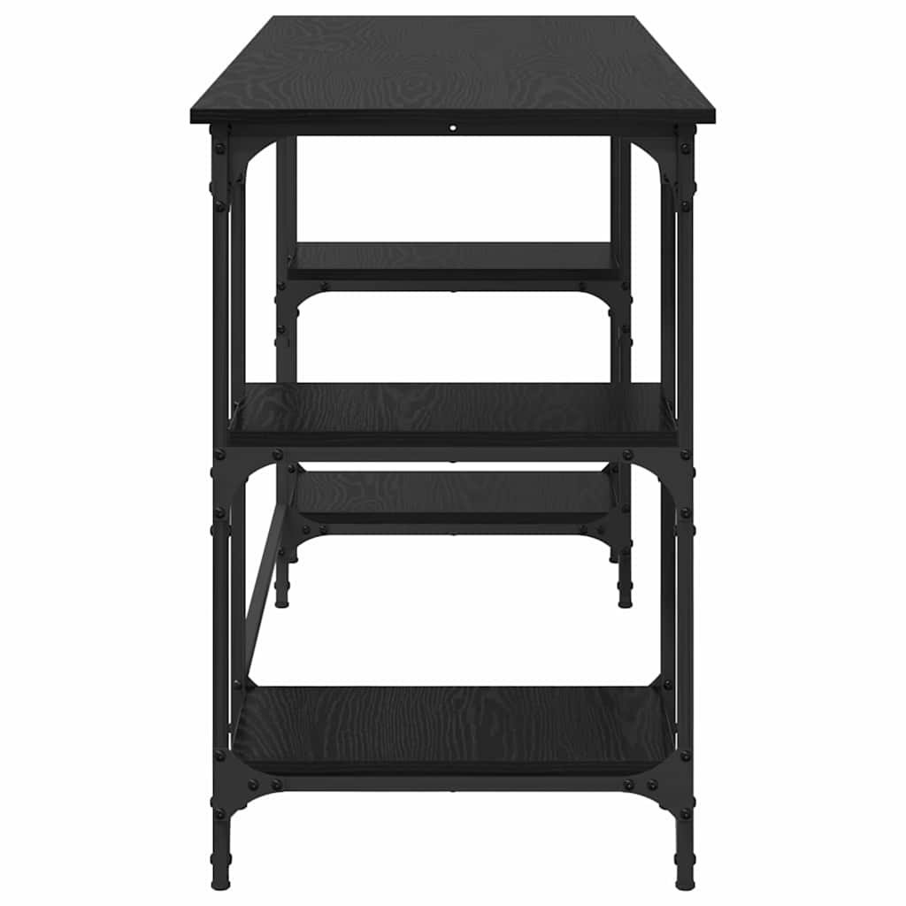 Desk Black Oak Engineered Wood 140 x 50 x 75 cm