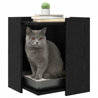 Cat Litter Box Enclosure Black Oak 42 x 42 x 51 cm