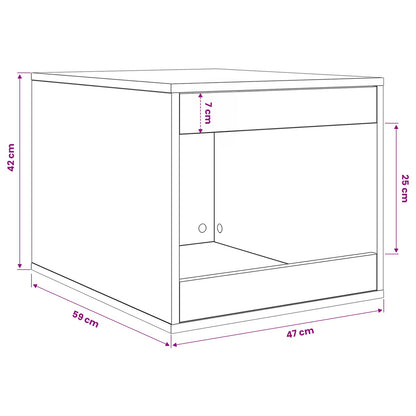 Cat Litter Box Enclosure Black Oak 47 x 59 x 42 cm