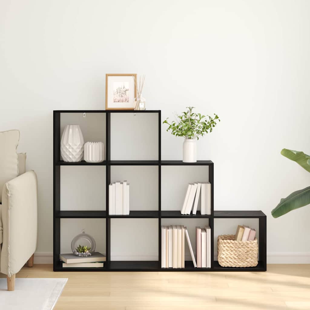 Room Divider Bookcase Black Oak 137.5 x 29 x 103.5 cm