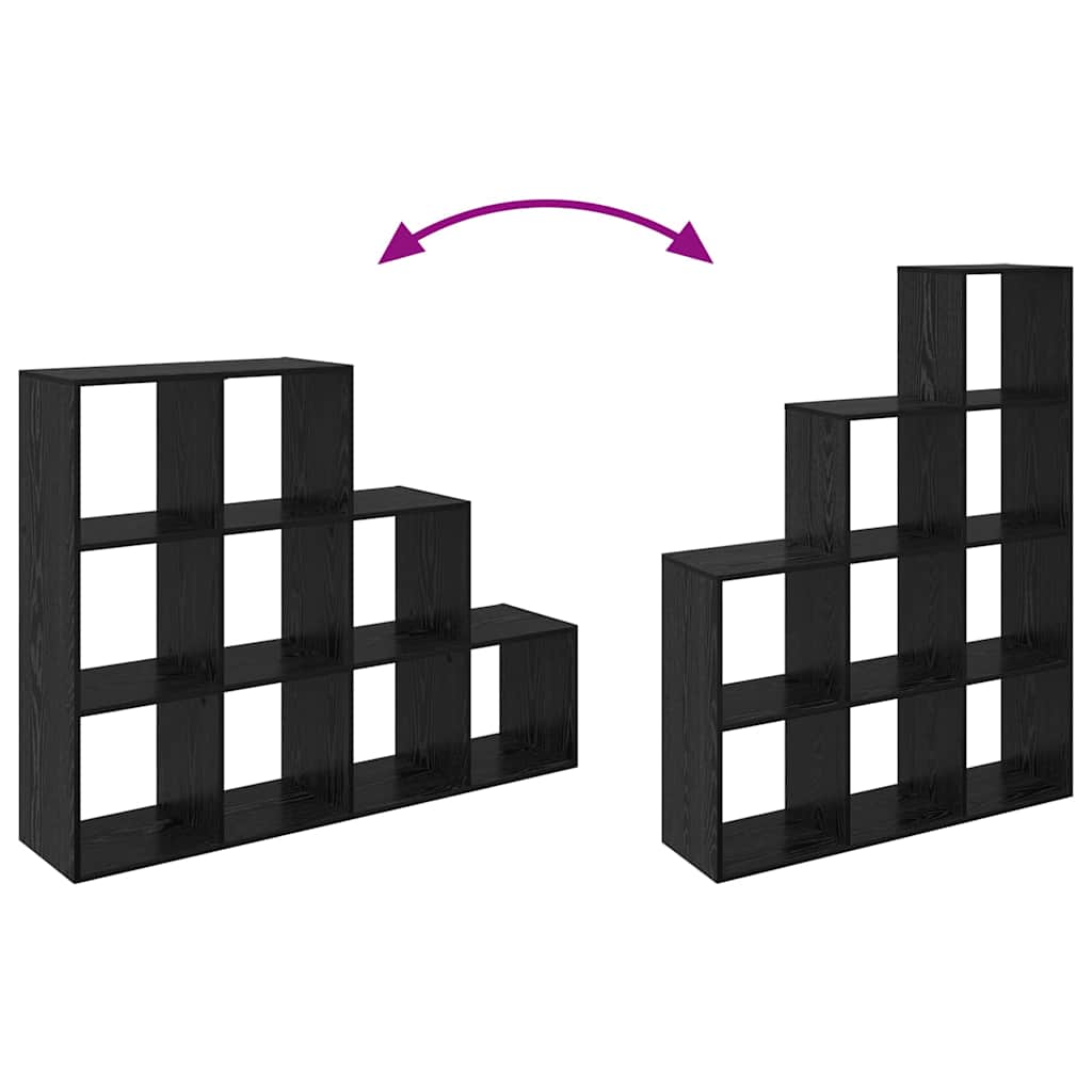 Room Divider Bookcase Black Oak 137.5 x 29 x 103.5 cm