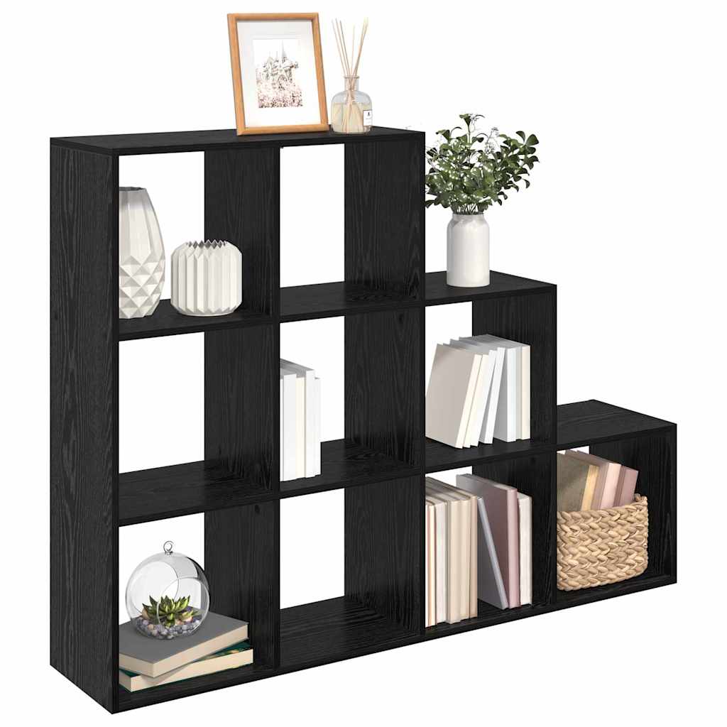 Room Divider Bookcase Black Oak 137.5 x 29 x 103.5 cm