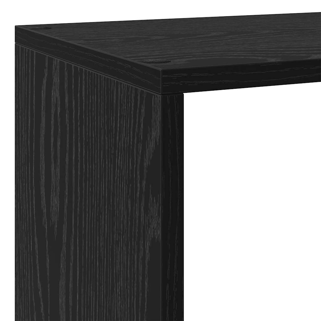 Room Divider Bookcase Black Oak 143.5 x 29 x 143.5 cm