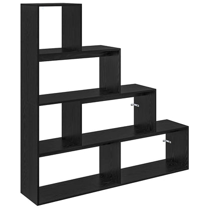 Room Divider Bookcase Black Oak 143.5 x 29 x 143.5 cm