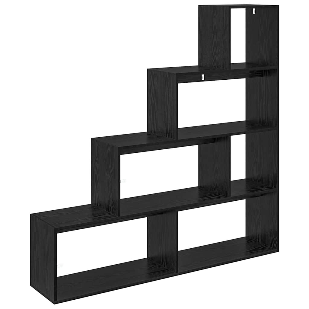 Room Divider Bookcase Black Oak 143.5 x 29 x 143.5 cm