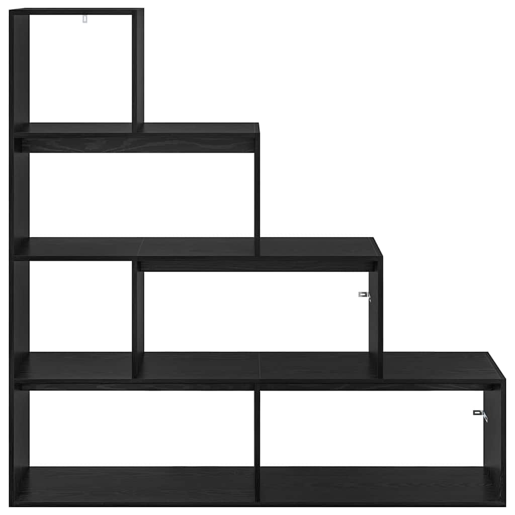 Room Divider Bookcase Black Oak 143.5 x 29 x 143.5 cm