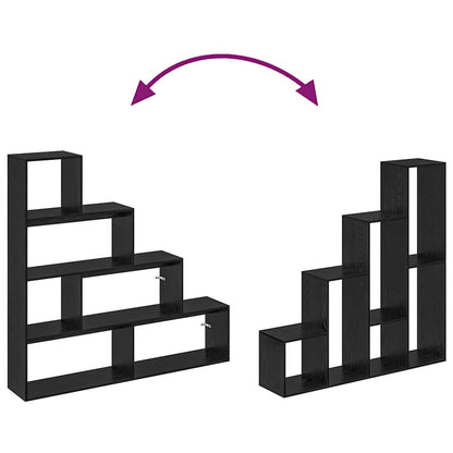 Room Divider Bookcase Black Oak 143.5 x 29 x 143.5 cm