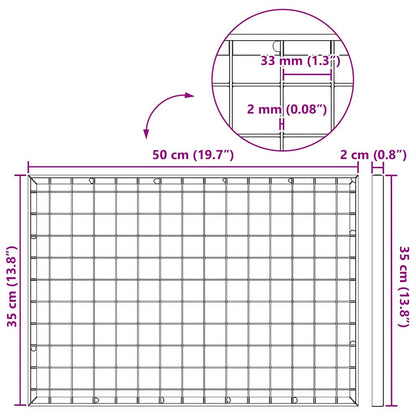 Grating Silver 50 x 35 x 2 cm Hot-Dip Galvanised Steel