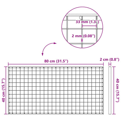 Grating Silver 80 x 40 x 2 cm Hot-Dip Galvanised Steel