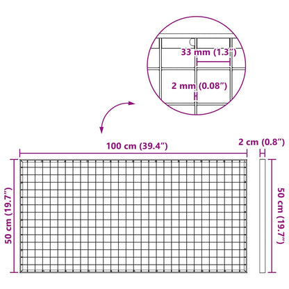 Grating Silver 100 x 50 x 2 cm Hot-Dip Galvanised Steel