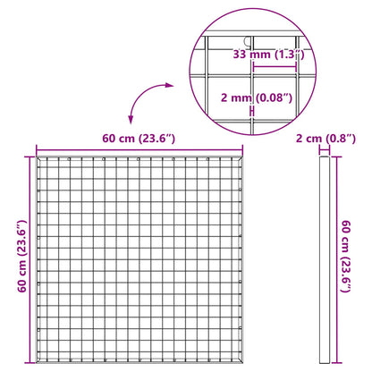 Grating Silver 60 x 60 x 2 cm Hot-Dip Galvanised Steel