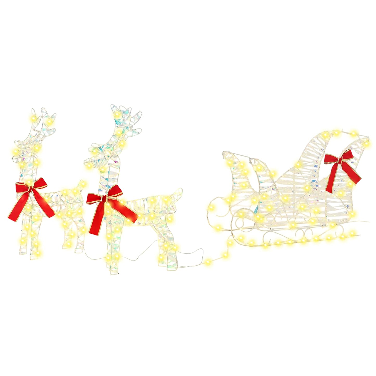 Reindeer Pull Sleigh Warm White 30 x 12 x 54.5 cm PET