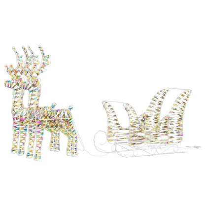 Reindeer Pull Sleigh Warm White 30 x 12 x 54.5 cm PET