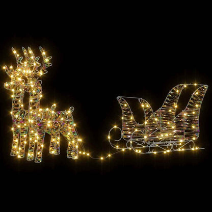 Reindeer Pull Sleigh Warm White 30 x 12 x 54.5 cm PET