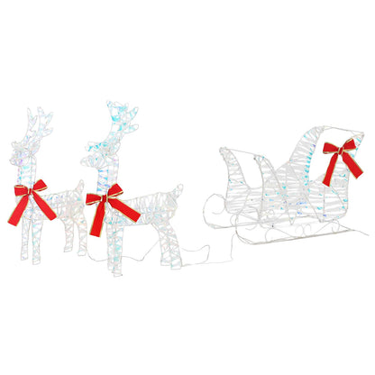 Reindeer Pull Sleigh Warm White 30 x 12 x 54.5 cm PET