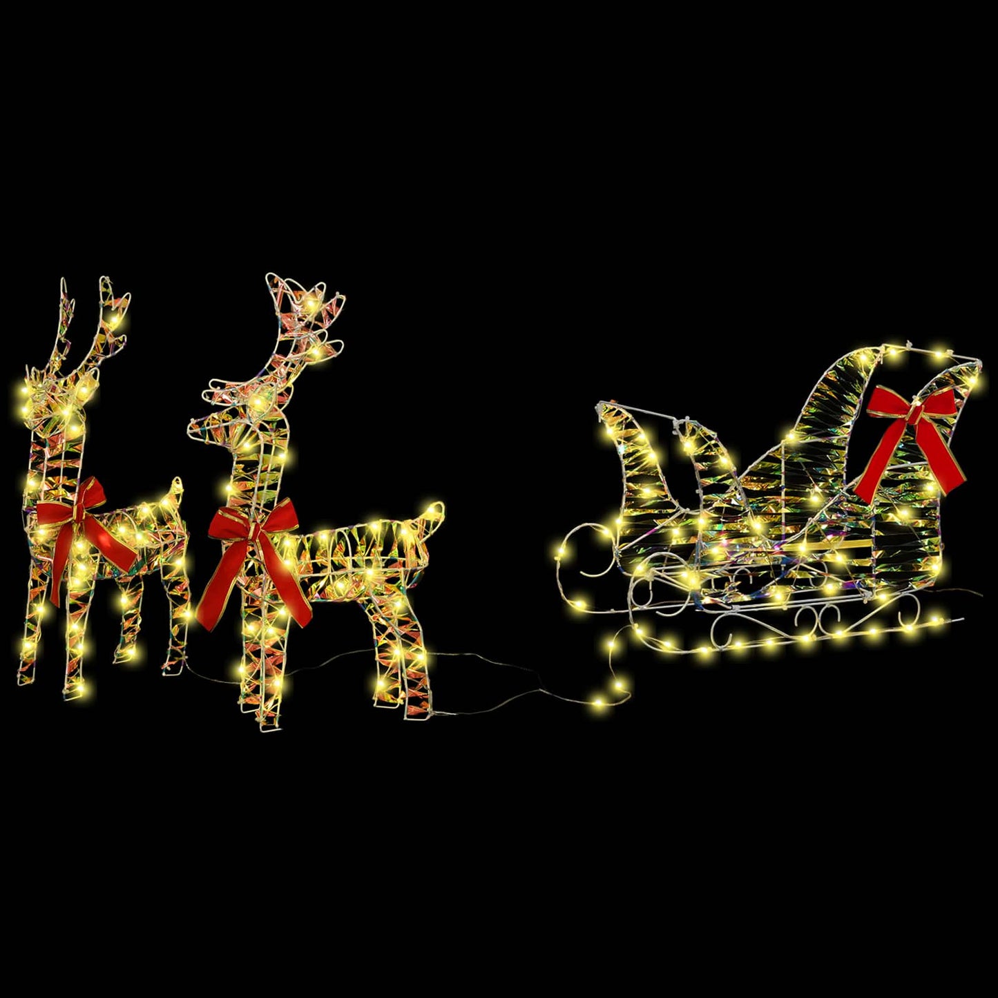 Reindeer Pull Sleigh Warm White 30 x 12 x 54.5 cm PET