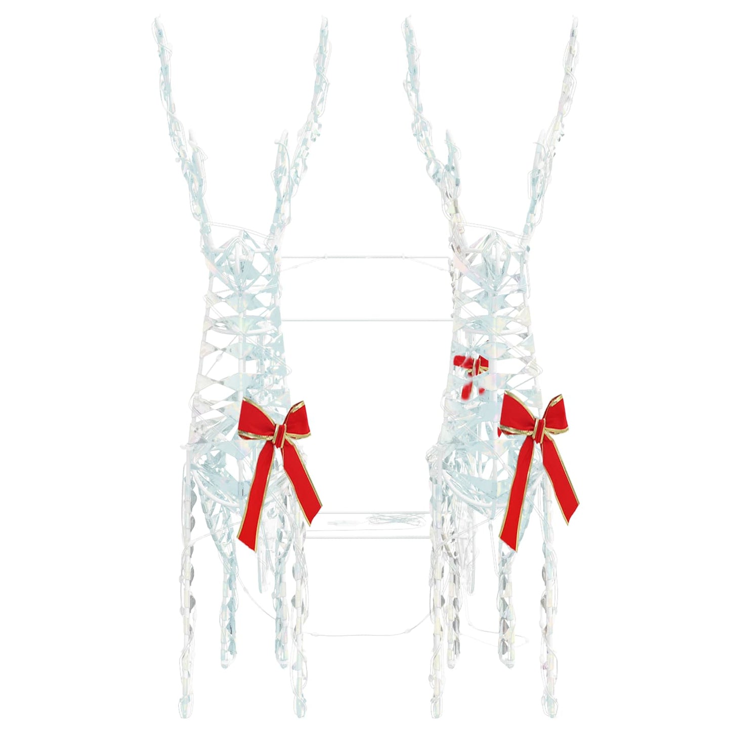 Reindeer Pull Sleigh Warm White 30 x 12 x 54.5 cm PET