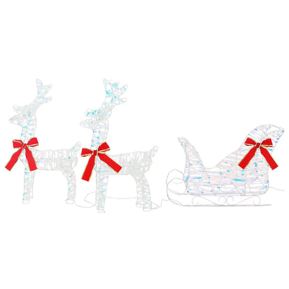 Reindeer Pull Sleigh Warm White 30 x 12 x 54.5 cm PET