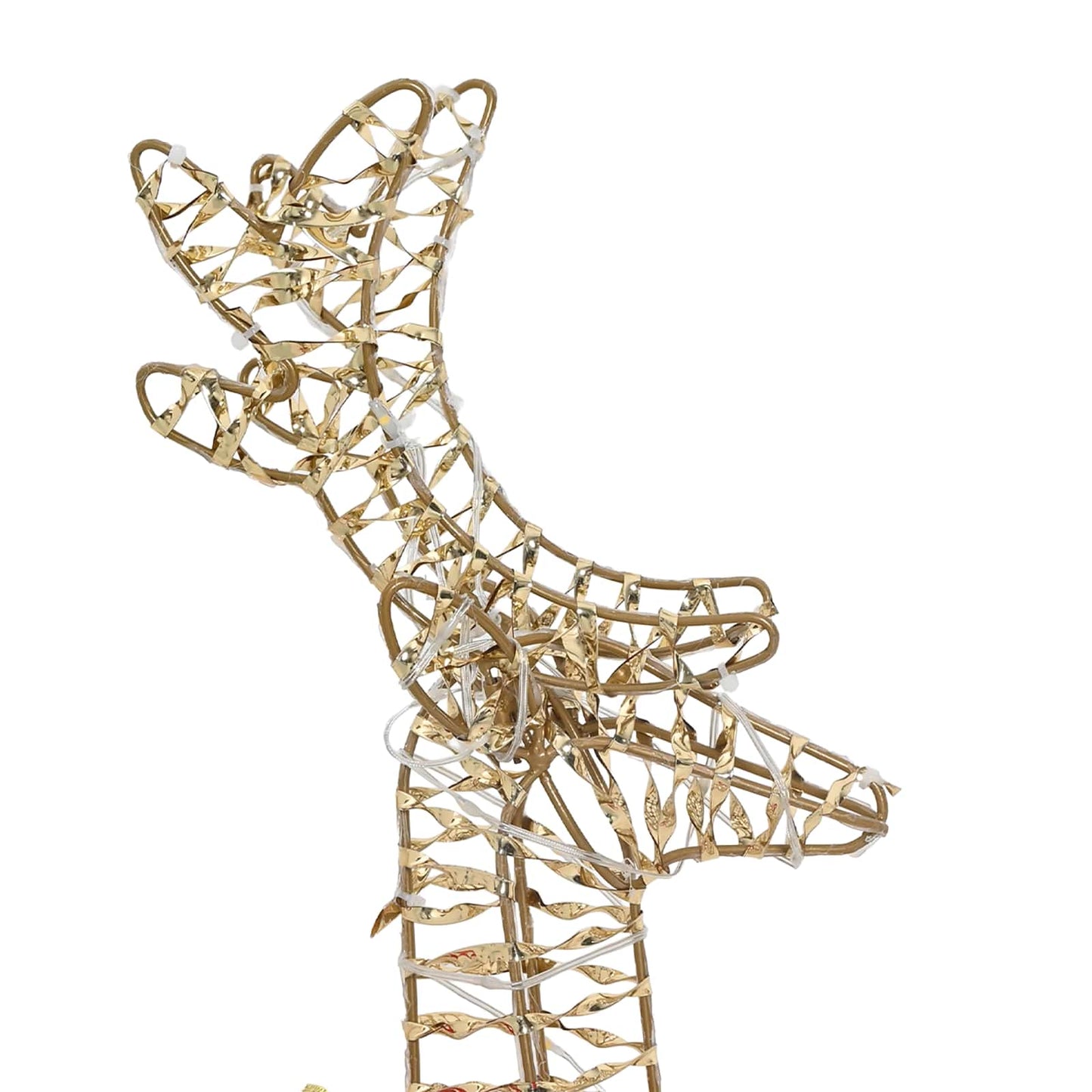 Reindeer Pull Sleigh Warm White 30 x 12 x 55 cm PET