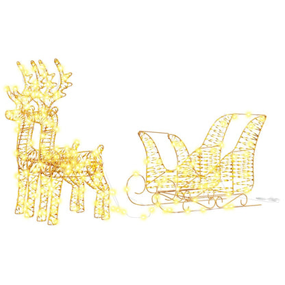 Reindeer Pull Sleigh Warm White 30 x 12 x 55 cm PET