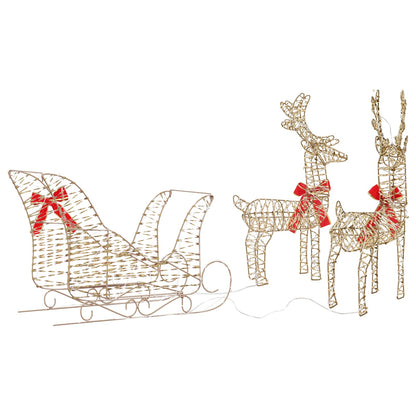 Reindeer Pull Sleigh Warm White 30 x 12 x 55 cm PET
