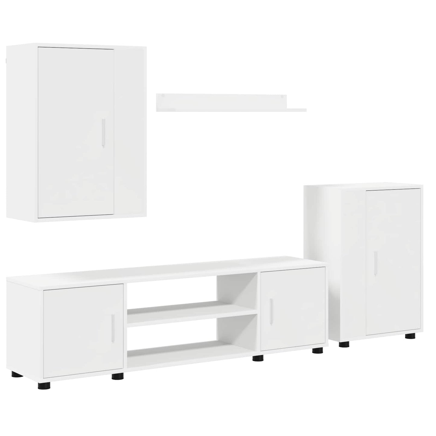 TV Cabinet Set White Engineered wood