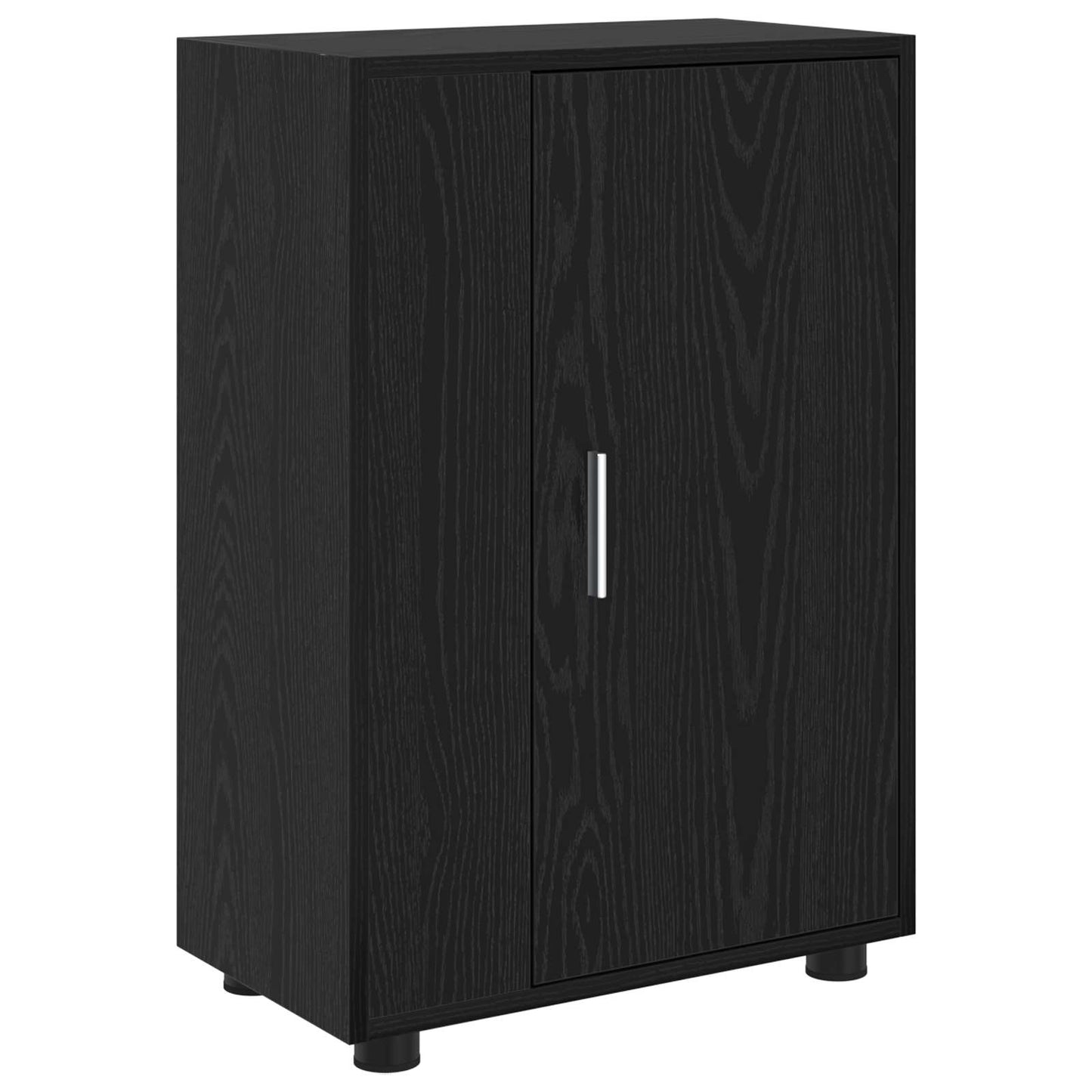 TV Cabinet Set Wall-mounted 4 pcs Black Oak Engineered wood